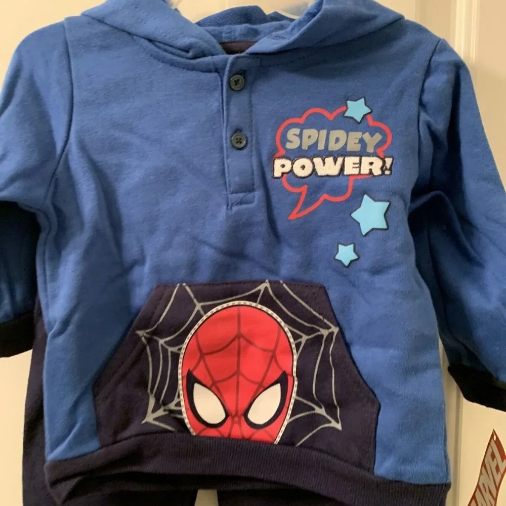 Marvel Spiderman Toddler Baby Boys 2-Piece Jogger Pants Set Multicolor
